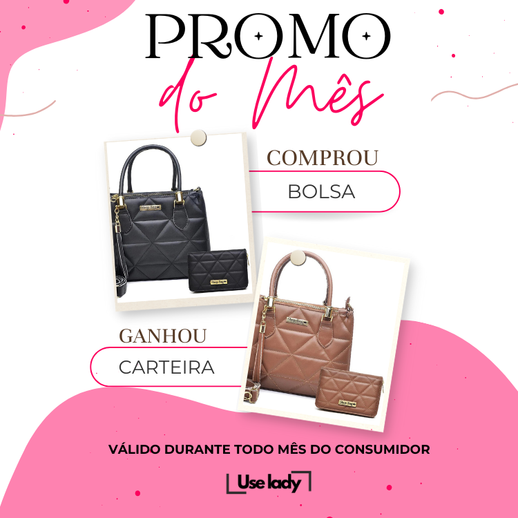 Bolsa Feminina Dubai® em couro + Carteira [Brinde] - PROMOÇÃO MÊS DO CONSUMIDOR (ÚLTIMAS UNIDADES)